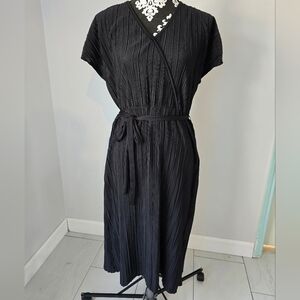 Serra Elegant Black Wrap Dress size L